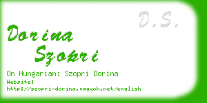 dorina szopri business card